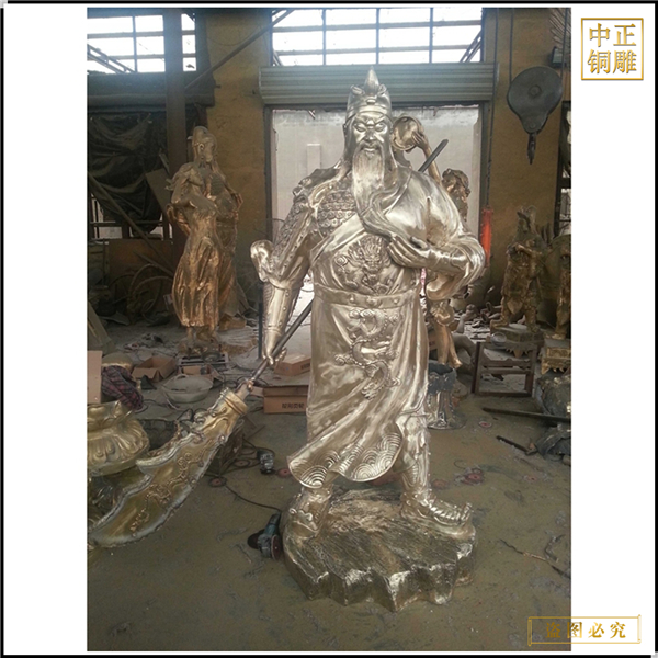 銅關公雕塑擺件